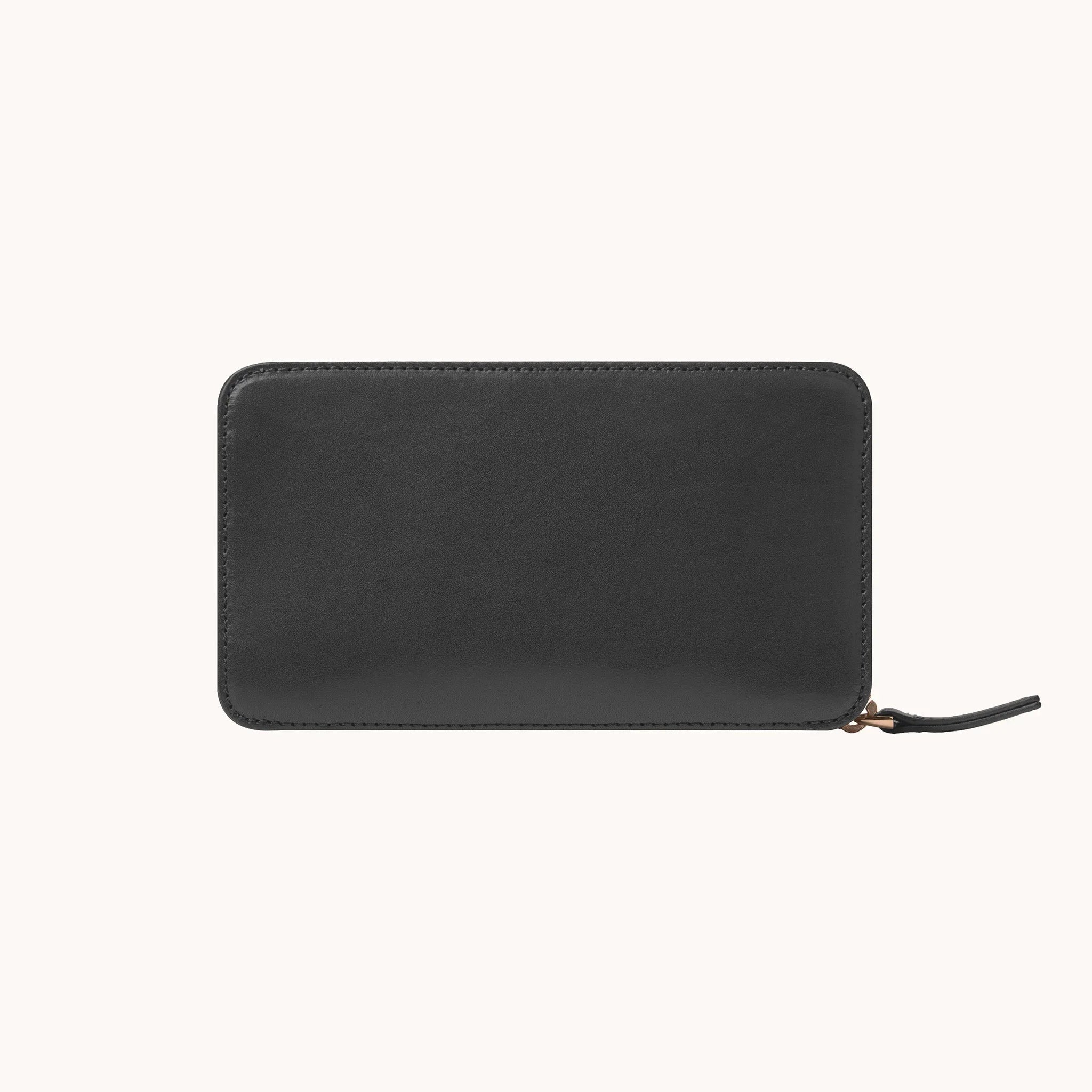 Lunburg Double Cigar Case Curator in Burnt Timber, front view, vegetable-tanned Perpetual Leather (from Tempesti) with Rempliage folded edge construction, YKK Excella zipper with leather pull tab.