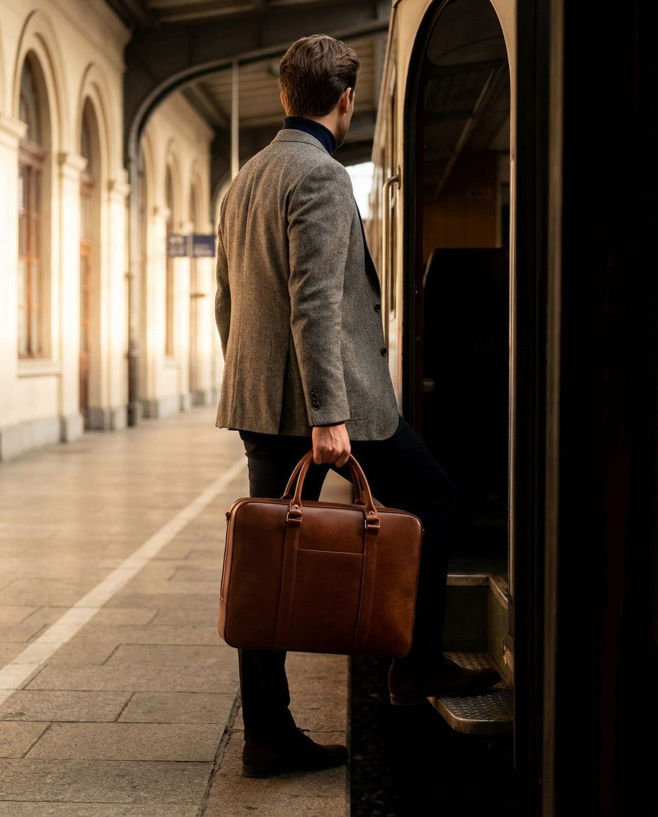 Opus Integral 7 Briefcase - Deep Mahogany