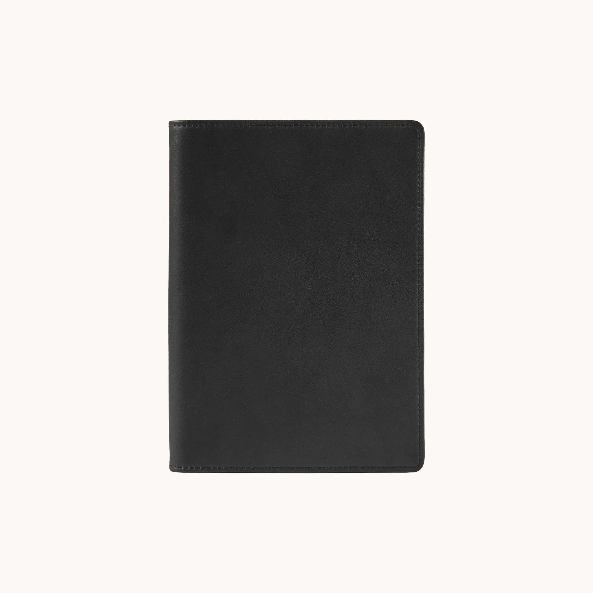 Lunburg Memoir Notebook Cover in Burnt Timber, front view closed, showing the clean face of vegetable-tanned Perpetual Leather (from Tempesti) with folded edge construction and no visible raw edges.